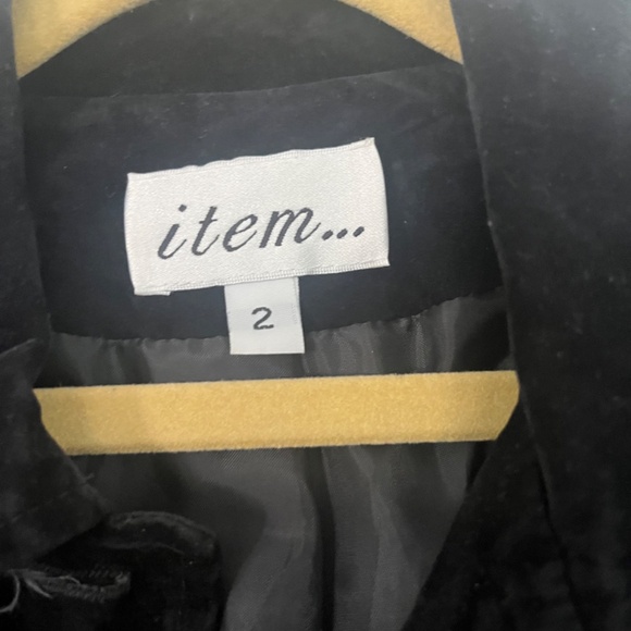 ITEM crushed black velvet blazer jacket - Picture 3 of 4